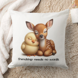 Coussin Cute Chick & Deer Cuddin Meilleurs amis