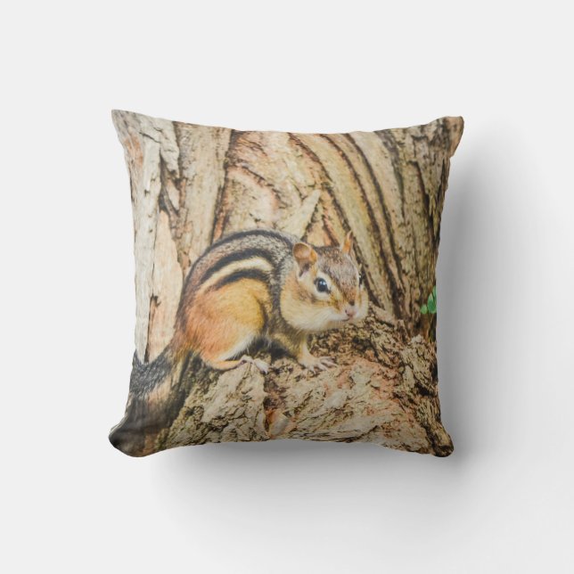 Coussin Cute Chipmunk Animaux sauvages Nature Pill extérie (Recto)