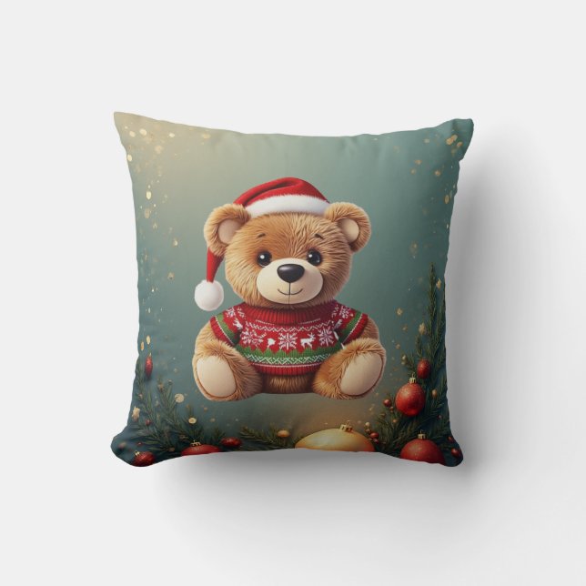 Coussin Cute Christmas Bear Pillow (Recto)