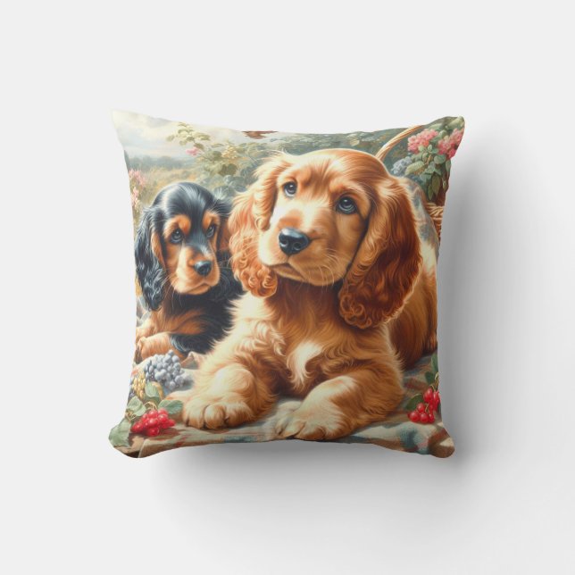 Coussin Cute Cocker Peinture Espagnole (Recto)
