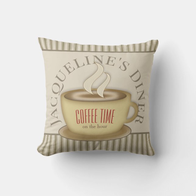 Coussin Cute Coffee Cup Café Personnalisé Diner (Recto)