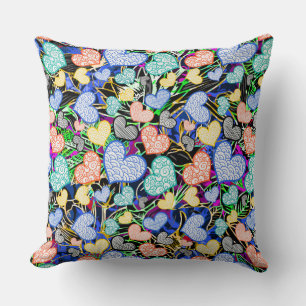 Coussin Cute coloré coeur abstrait motifs