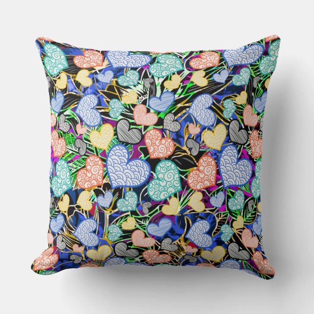 Coussin Cute coloré coeur abstrait motifs (Recto)