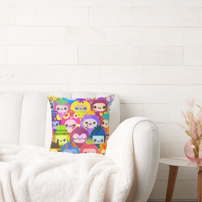 Coussin Cute Colorful Cartoon People Characters (Canapé)