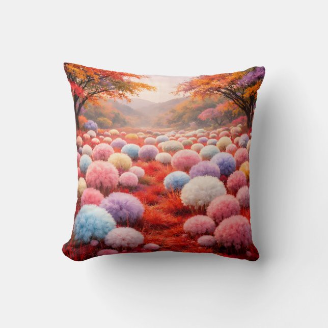 Coussin Cute Colorful Fluffy Forest Kids Pillow (Recto)