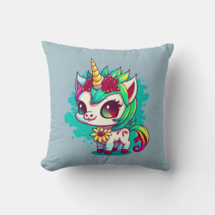 Coussin Cute Colorful Magic Creature Unicorn Artwork  