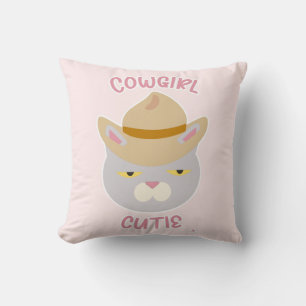 Coussin Cute Cowboy Casquette Cowgirl Fun Chat Slogan