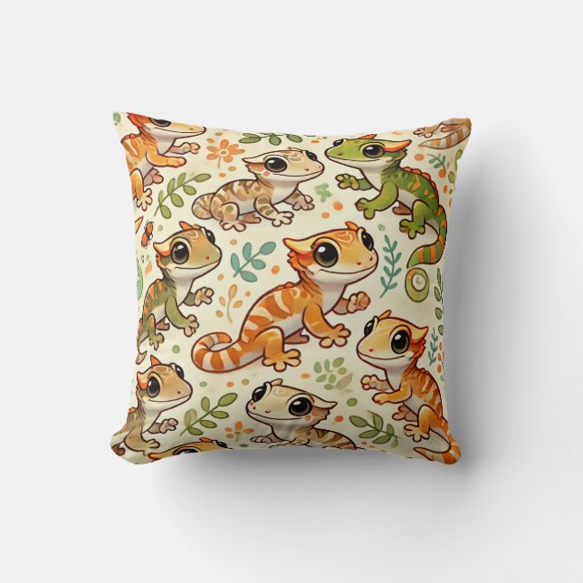 Coussin Cute Crested Gecko Cushion 🌿 🦎 (Recto)