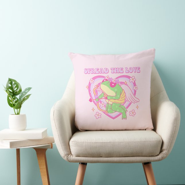 Coussin Cute Cupid Frog - Étaler l'amour (Chaise)