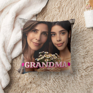 Coussin Cute Custom Photo Keepsake Grandma Grandpa Gift 