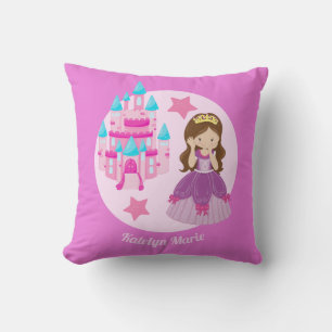 Coussin Cute Custom Rose Princess Castle Anniversaire