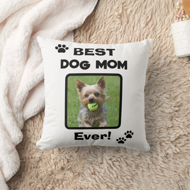 Coussin Cute Customize Best Pet Dog Cat Mom Mum Ever (Couverture)