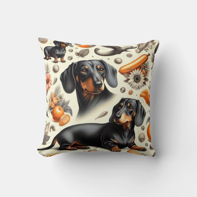 Coussin Cute Dachshund Motif (Recto)