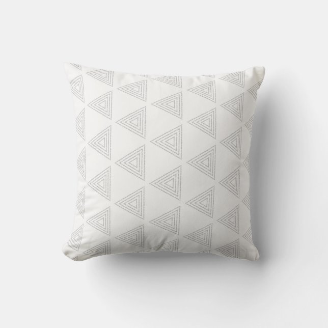 Coussin Cute dainty art moderne chic blanc motif triangle (Recto)