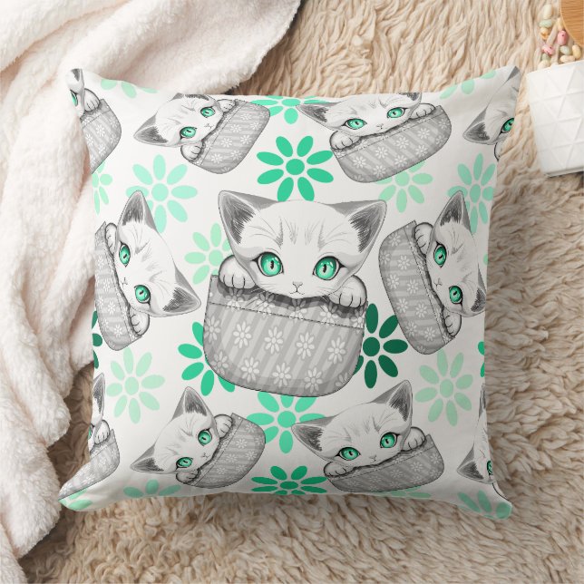 Coussin Cute de chat et pointe joueuse à partir d'une poch (Couverture)