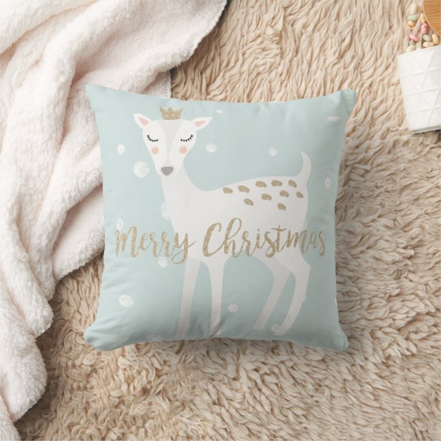 Coussin Cute Deer | Bleu gris | Noël (Couverture)