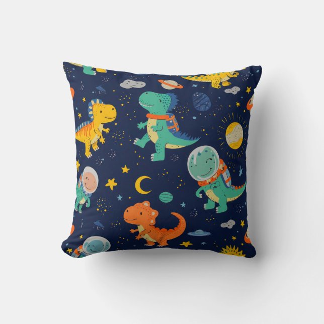 Coussin Cute Dinosaur Astronaut enfants garçon (Recto)