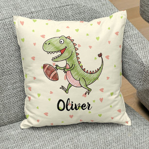 Coussin Cute Dinosaur Jouer Football Personnalisé