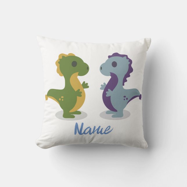 Coussin Cute Dinosaur Paire Thunder_Cove (Recto)