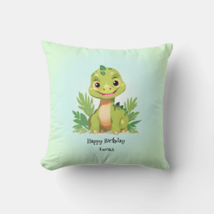 Coussin Cute dinosaure sauvage Anniversaire dégradé Nom