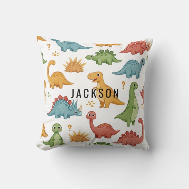 Coussin Cute Dinosaures Pesonalisé (Recto)