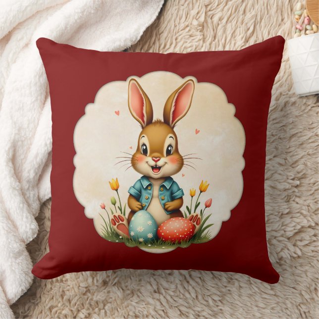 Coussin Cute Easter Bunny – Soft Frame - almofada (Couverture)
