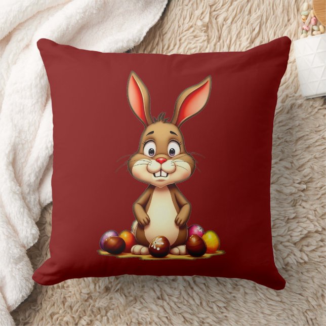 Coussin Cute Easter Bunny with Chocolate Eggs - almofada (Couverture)