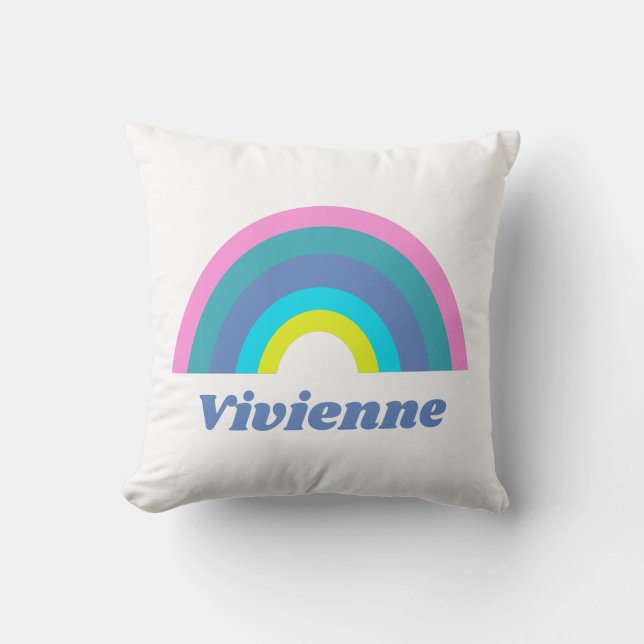 Coussin Cute et coloré géométrique arc-en-ciel personnalis (Recto)