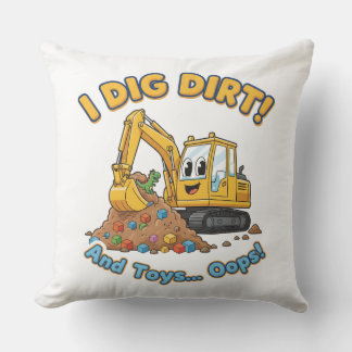 Coussin Cute Excavator-Funny Construction Decor