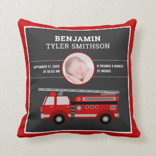 Coussin Cute Fire Truck Pompier Baby Photo Statistiques de