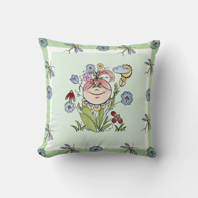 Coussin Cute Flower Garden Fairy Nursery (Recto)