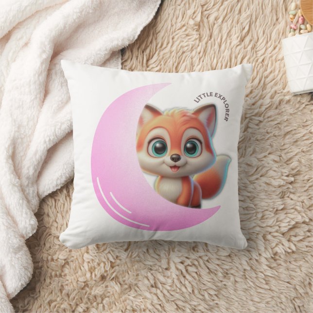 Coussin Cute Fox Pink Moon Cushion (Couverture)