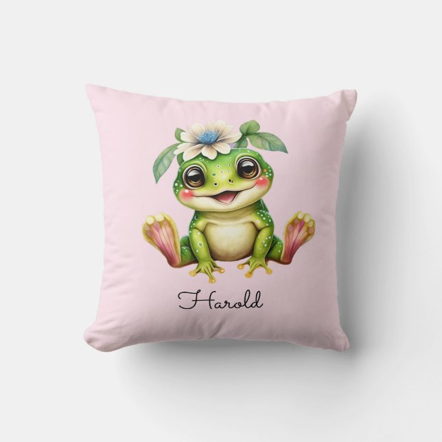 Coussin Cute Frog Baby Nursery (Recto)