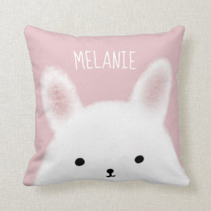 Coussin Cute Fuzzy Bunny Pink personnalisé