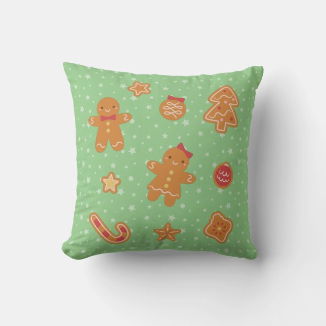 Coussin Cute Gingerbread Homme et femme Cookies (Recto)