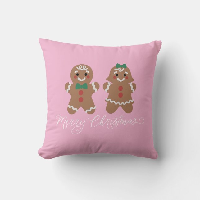Coussin Cute gingerbread kids with bows (Recto)