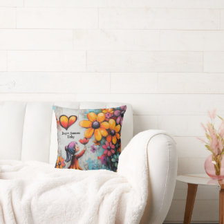 Coussin Cute Girl Retro Floral Inspiration