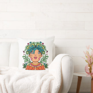 Coussin Cute Girl, Throw Pillow