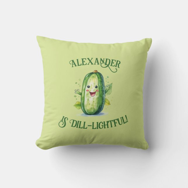 Coussin Cute Green Cartoon Pickle (Recto)