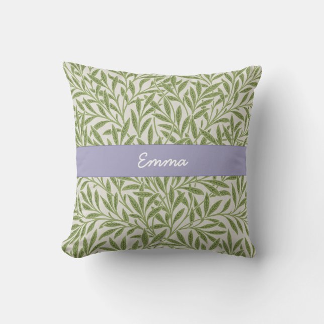 Coussin Cute Green Willow Feuille Botanique (Recto)