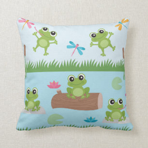 Coussin Cute grenouilles en étang