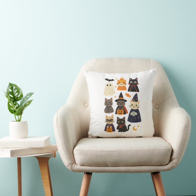 Coussin Cute Halloween Cat Pillow (Chaise)