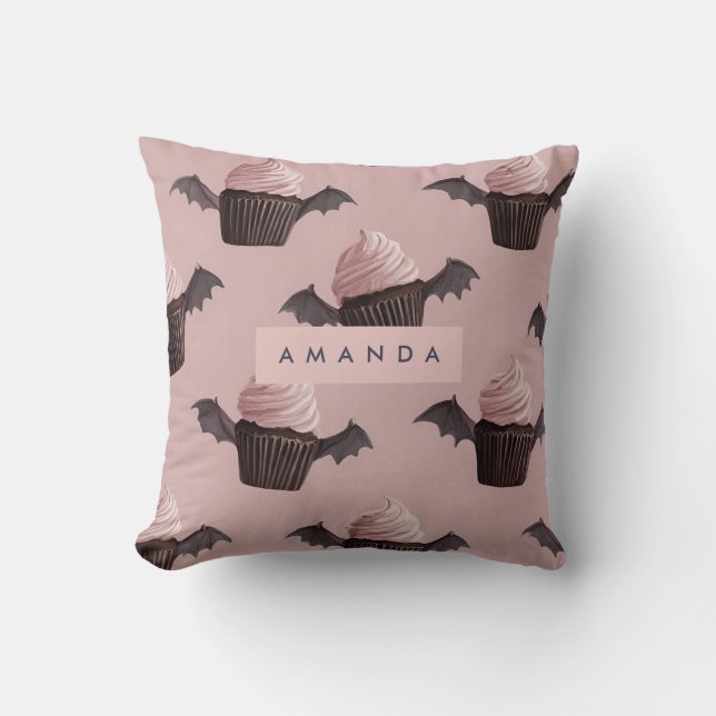 Coussin Cute Halloween Éffrayant chauve-souris Cupcake per (Recto)