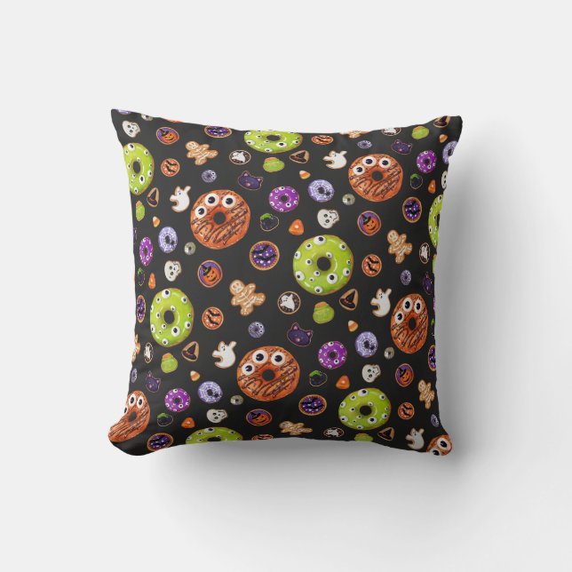 Coussin Cute Halloween Éffrayant Cookie Citrouille Ghost S (Recto)