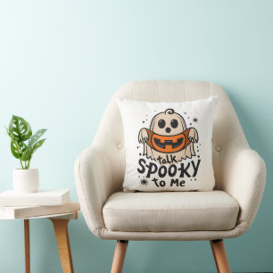 Coussin Cute Halloween Ghost Retro : Parlez Éffrayant avec