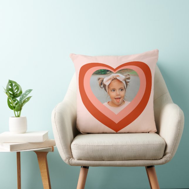 Coussin Cute Heart Mother's Day Photo personnalisée (Chaise)