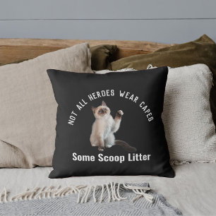 Coussin Cute Hero Cat Papa personnalisé Fête des Pères Drô