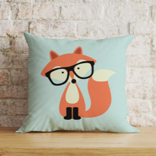Coussin Cute Hipster Red Fox