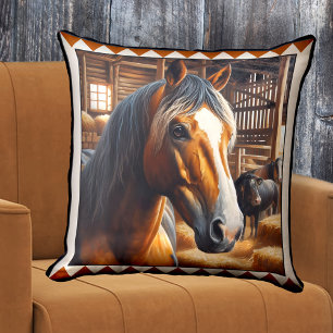 Coussin Cute Horse Farm Animal Art