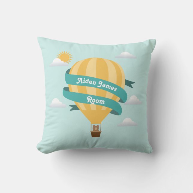 Coussin Cute Hot Air Balloon Baby Nursery (Recto)